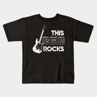 This Dad Rocks Guitar Chords Guitarist Fathers Day Kids T-Shirt